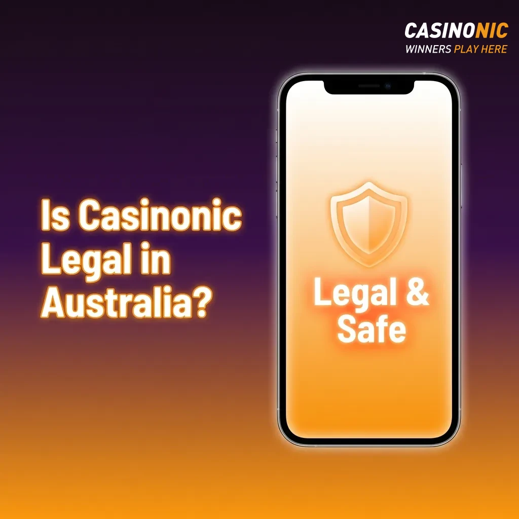 Casinonic casino logo with Curaçao eGaming license badge, representing legal online gambling for Australian players