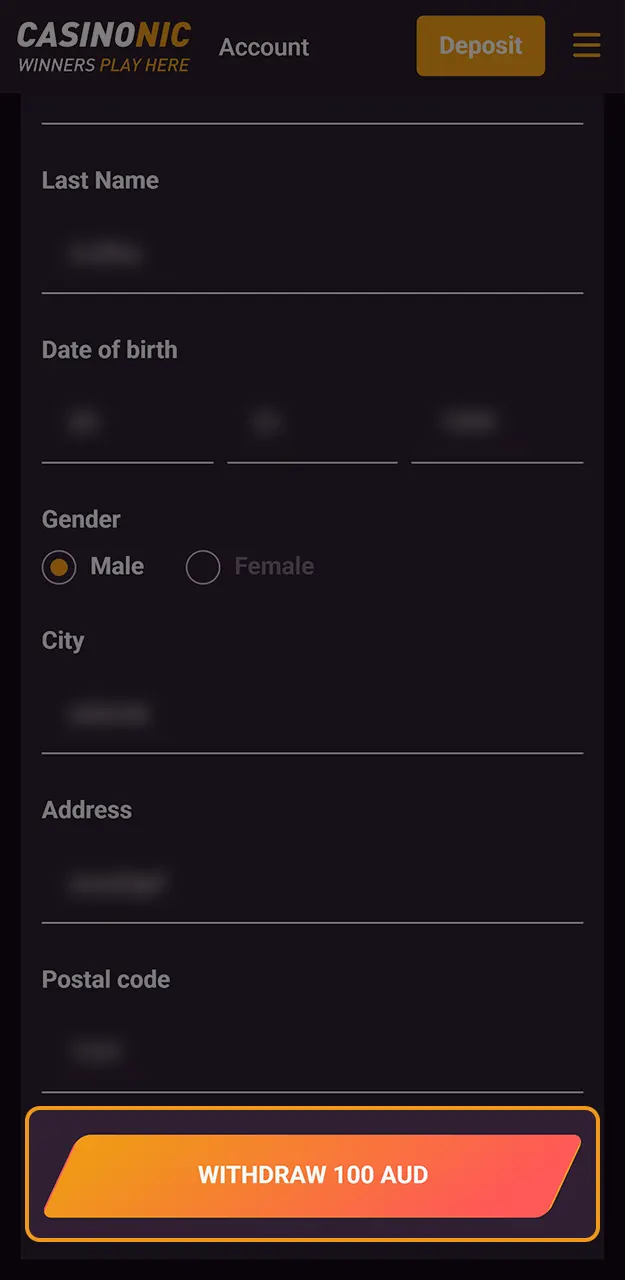 Submit your Casinonic withdrawal application for fast processing and approval.